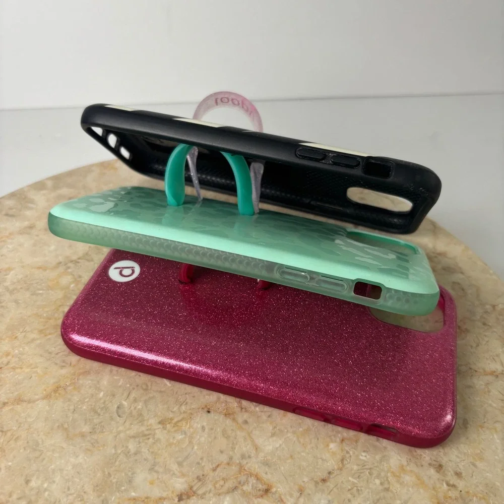 Loopy iPhone 11 ? Phone Case Bundle 3pk‎ Zebra Mint Leopard Sparkly Pink Loop